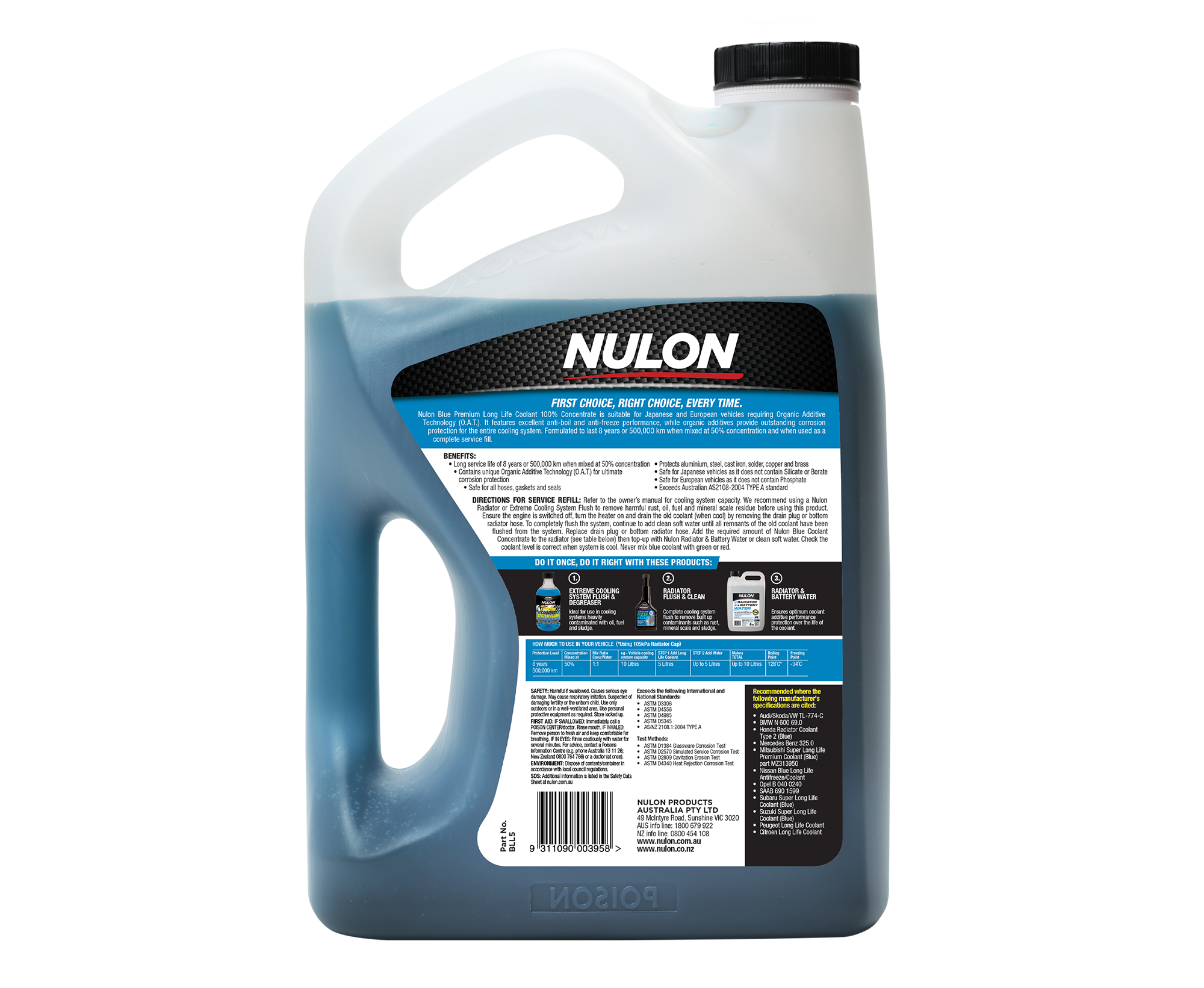 Blue Premium Long Life Coolant 100 Concentrate (BLL)